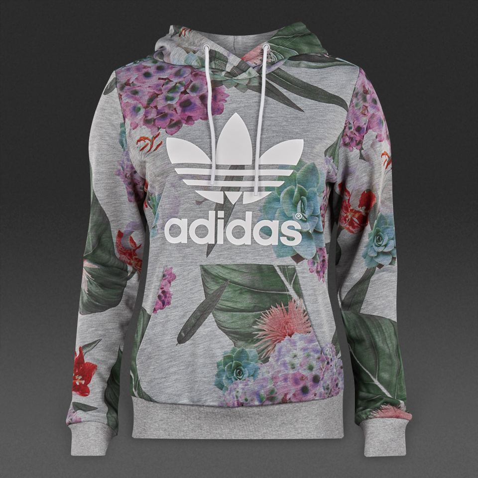 Adidas Originals Floral Trefoil Hoodie Multicolor for Women